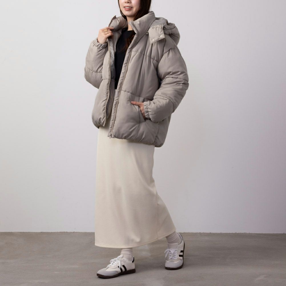 NAVY 2WAY中綿ジャケット レディース