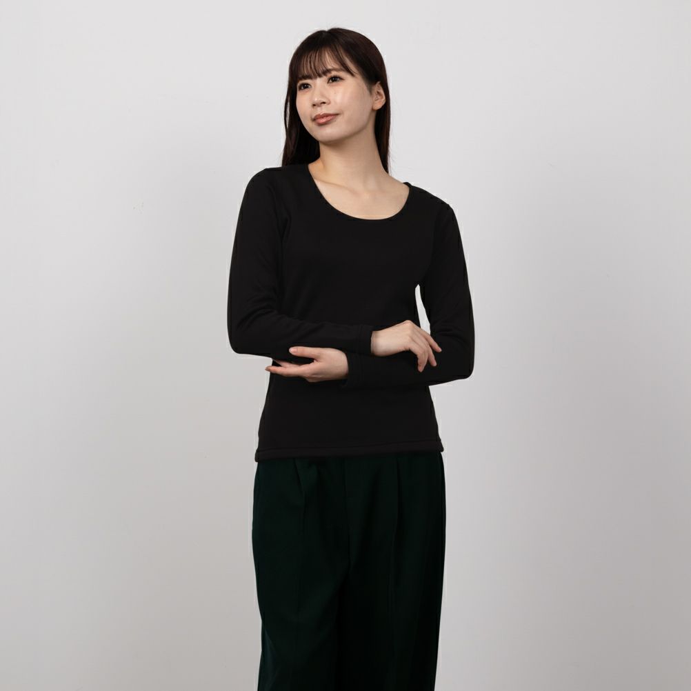 NAVY 温℃ 裏シャギーUネックインナーTシャツ レディース ネコポス 対応商品