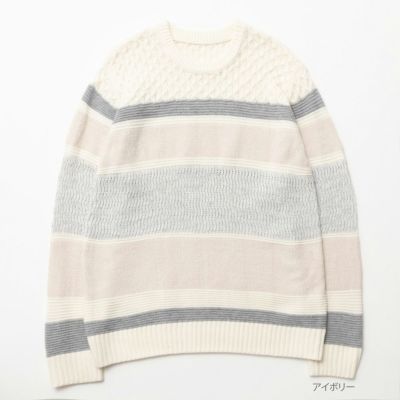 NAVY  切替ボーダーニット メンズ