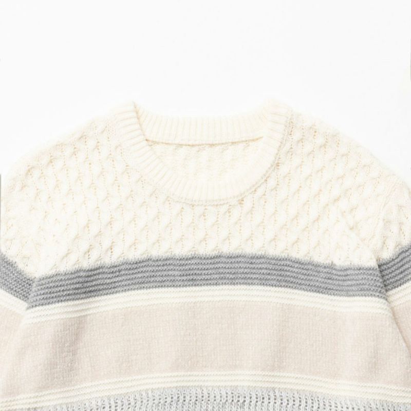 NAVY 切替ボーダーニット メンズ商品画像-5