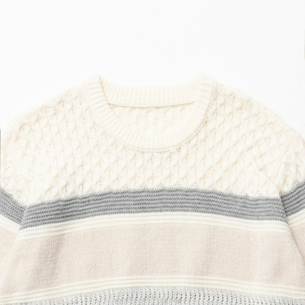 NAVY  切替ボーダーニット メンズ商品サムネイル-5