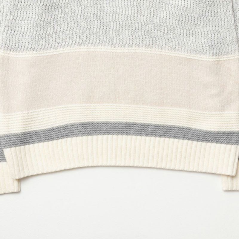 NAVY  切替ボーダーニット メンズ商品画像-6