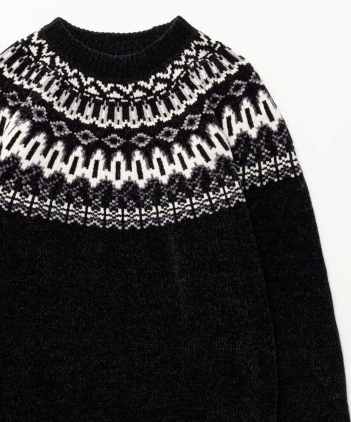 NAVY フェアアイル柄モールニット メンズ