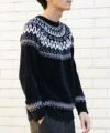 NAVY  フェアアイル柄モールニット メンズ商品サムネイル-6
