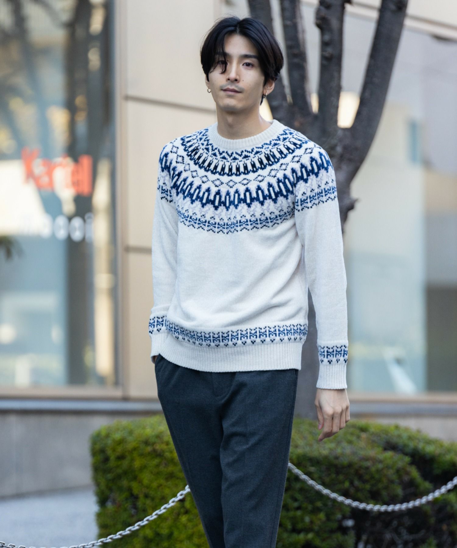 NAVY フェアアイル柄モールニット メンズ商品サムネイル-8