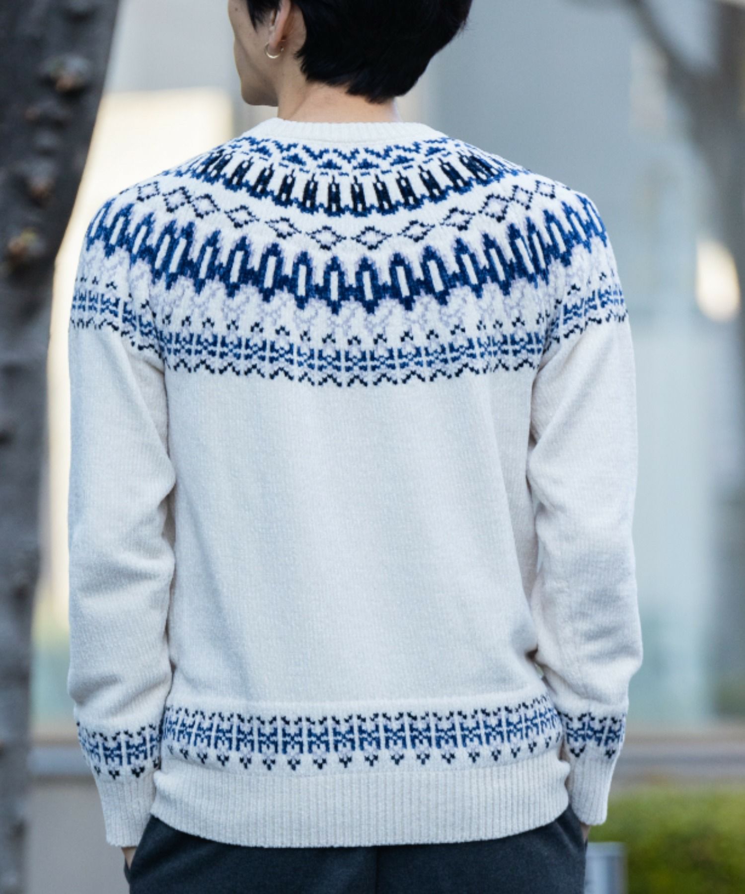 NAVY  フェアアイル柄モールニット メンズ商品サムネイル-10