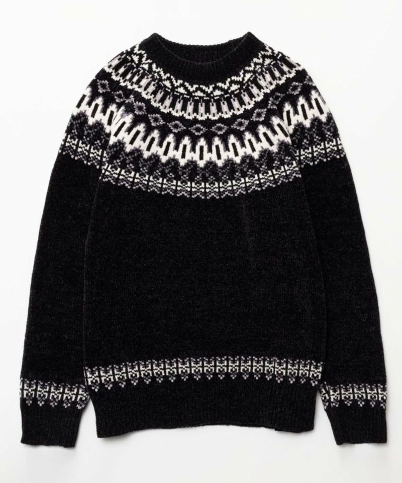 NAVY  フェアアイル柄モールニット メンズ商品画像-11