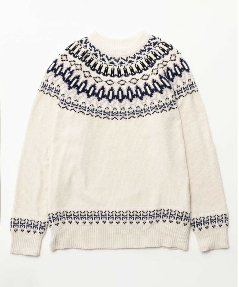 NAVY  フェアアイル柄モールニット メンズ商品画像-12