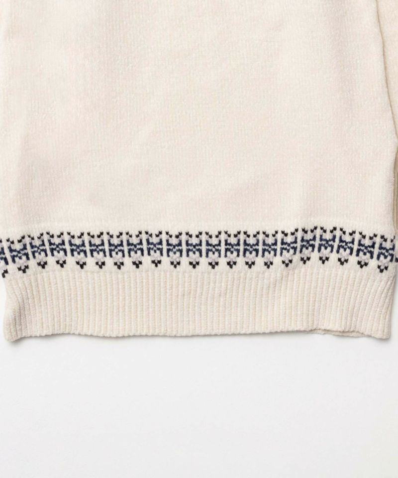 NAVY  フェアアイル柄モールニット メンズ商品画像-15