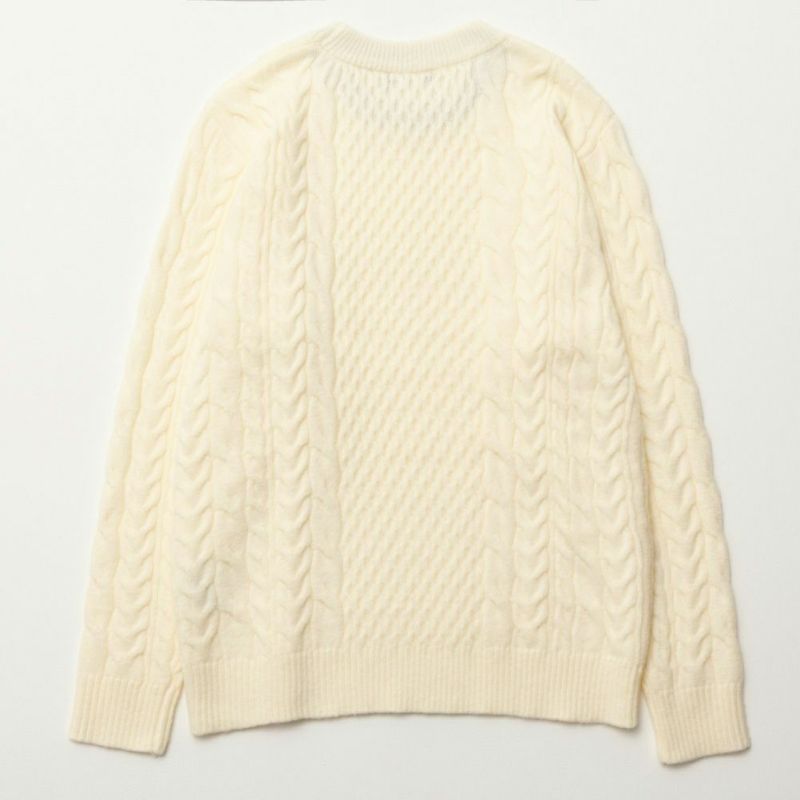 [期間限定価格]NAVY 快適ニット ケーブルクルー メンズ商品画像-6