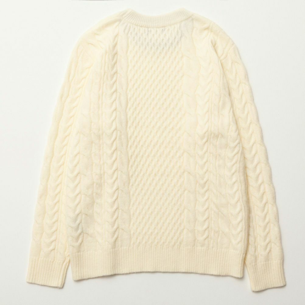 NAVY 快適ニット ケーブルクルーネック メンズ