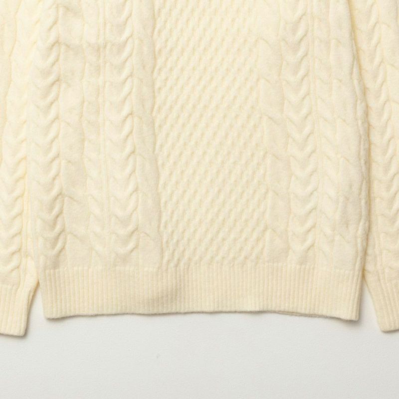 NAVY 快適ニット ケーブルクルー メンズ商品画像-8