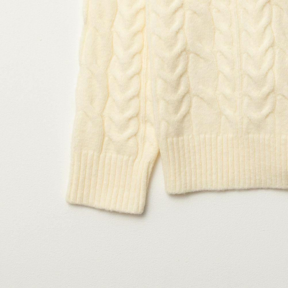 NAVY 快適ニット ケーブルクルーネック メンズ