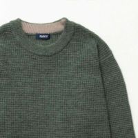 NAVY 快適ニット ワッフルクルーネック メンズ