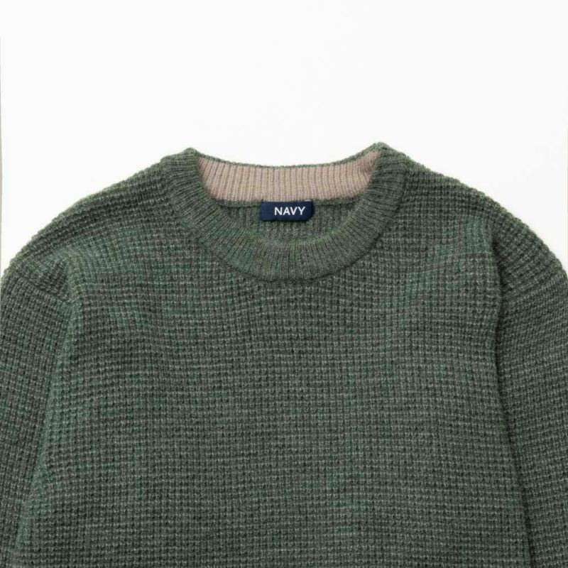 NAVY 快適ニット ワッフルクルー メンズ商品画像-7