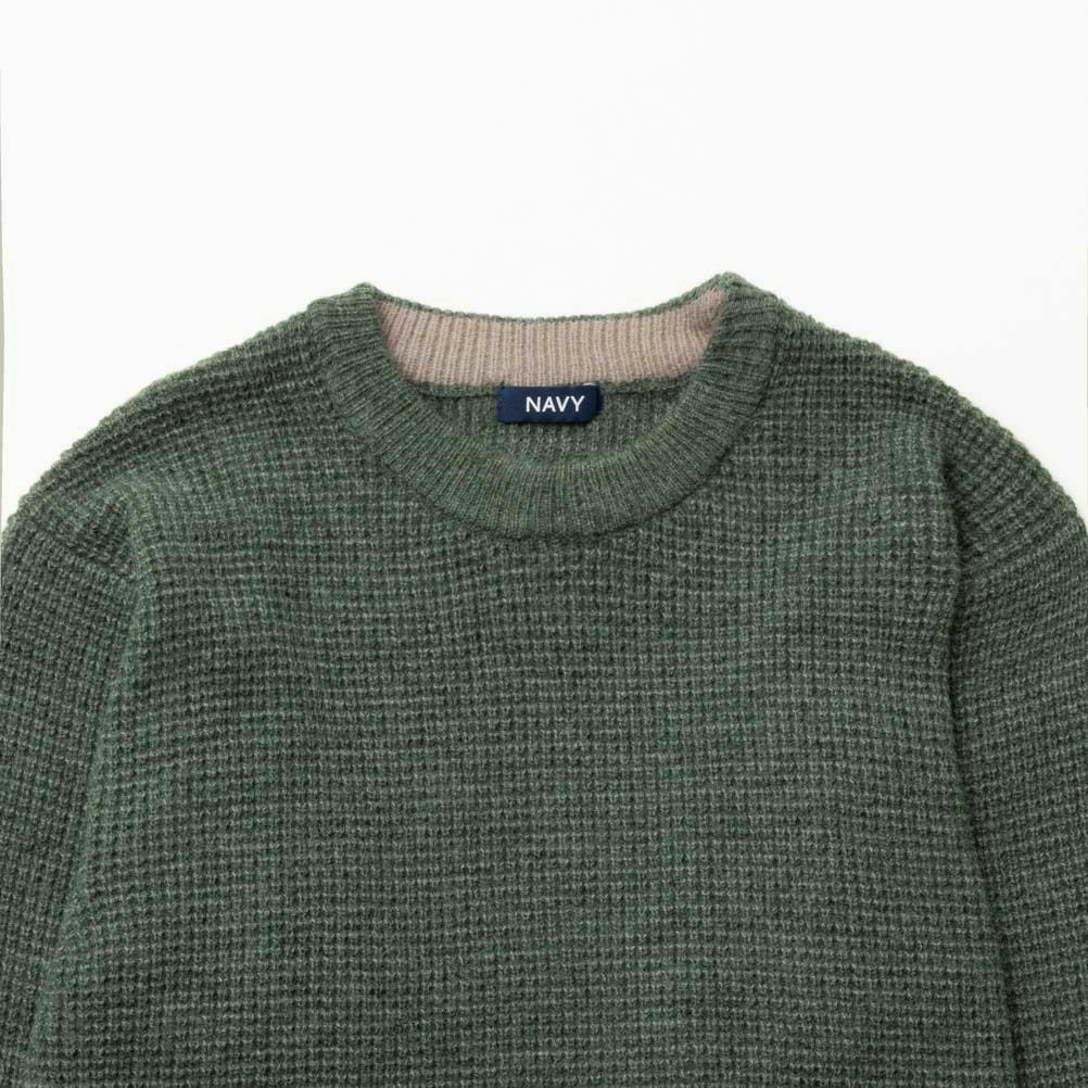 NAVY 快適ニット ワッフルクルー メンズ商品サムネイル-7