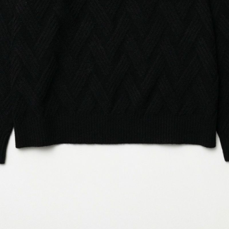 [さらに50%OFF]NAVY 快適ニット 幾何学柄モックネック メンズ商品画像-8