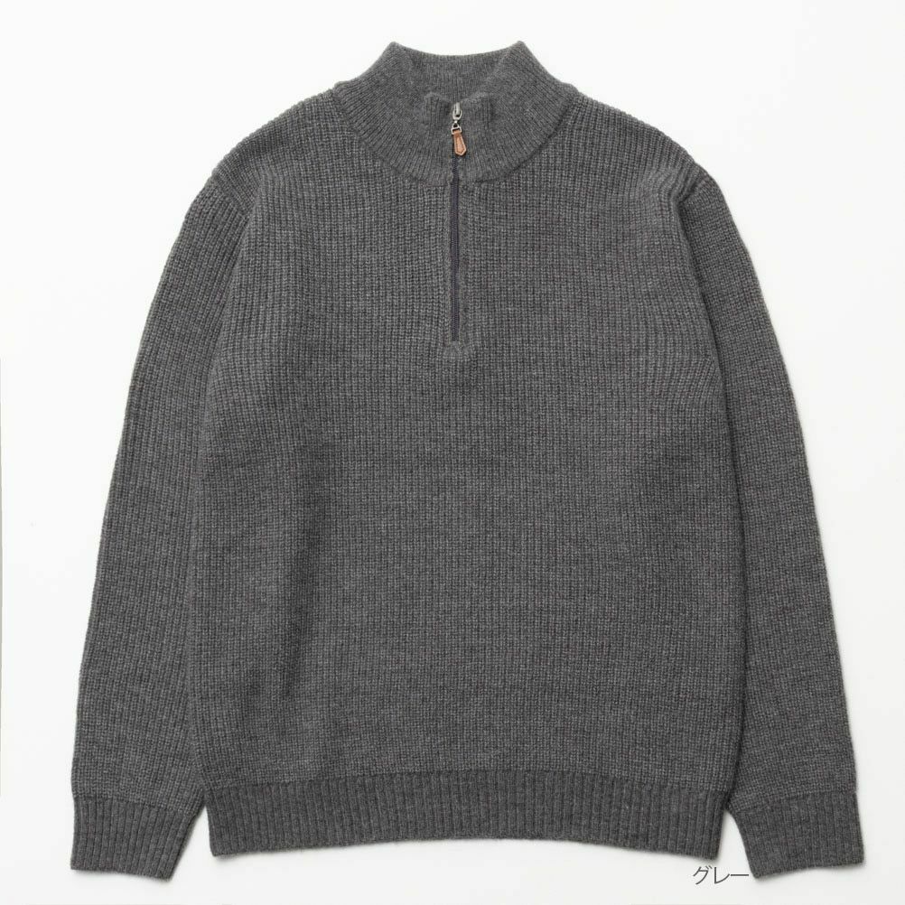 NAVY 快適ニット ハーフジップアップ メンズ