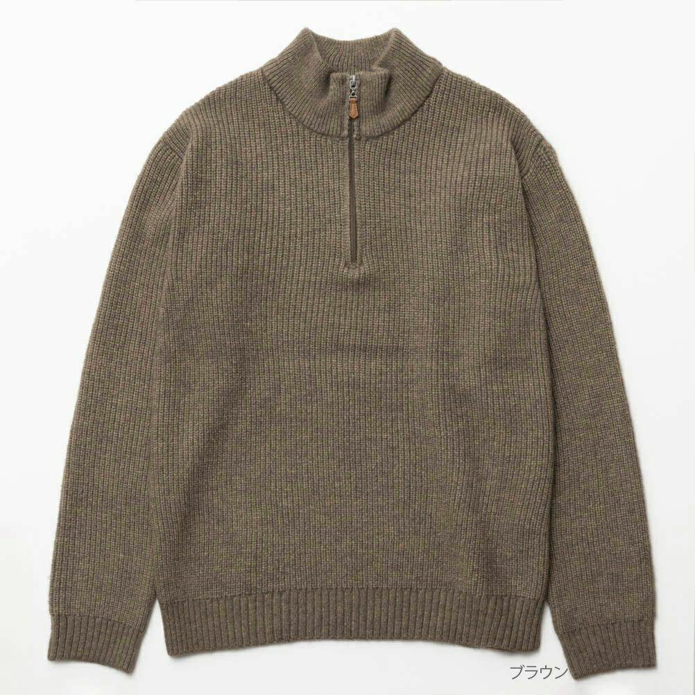 [さらに50%OFF]NAVY 快適ニット 畦ハーフジップ メンズ商品サムネイル-5