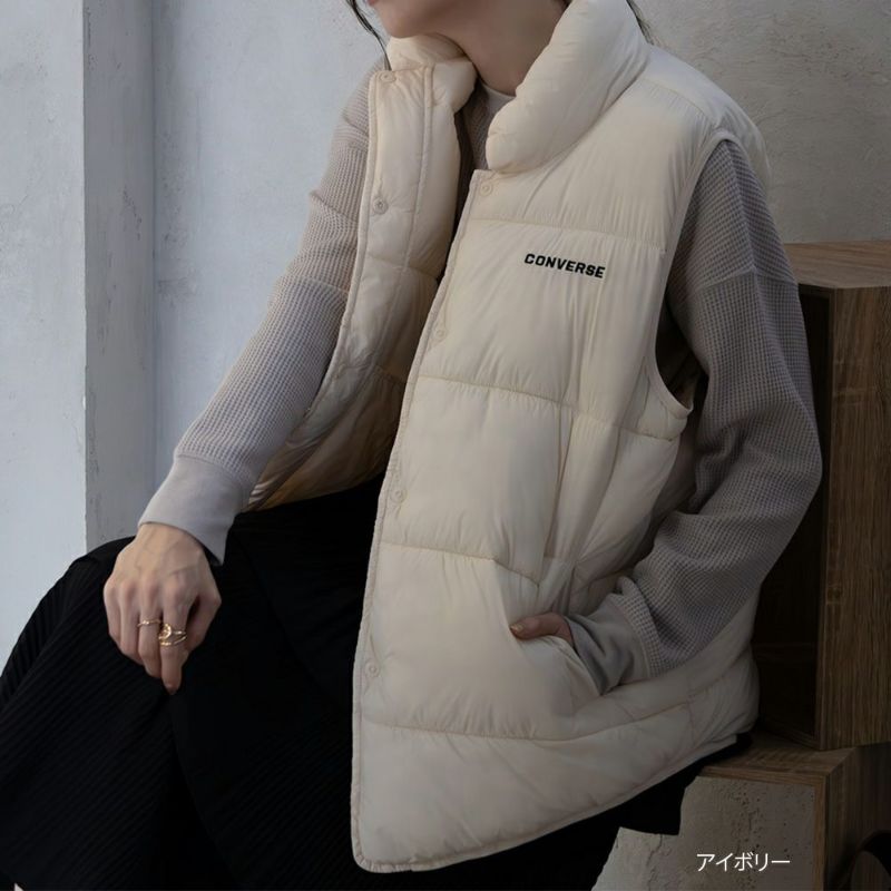 CONVERSE 切替中綿ベスト レディース商品画像-1