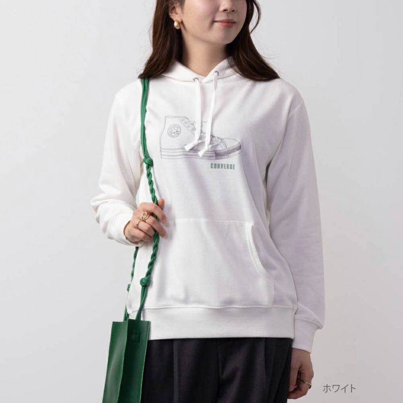 CONVERSE  シューズラバープリント裏毛パーカー レディース商品画像-2