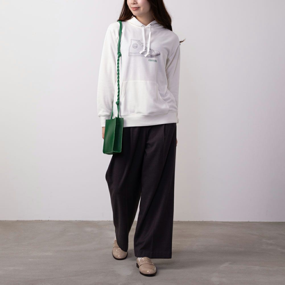 CONVERSE シューズラバープリント裏毛パーカー レディース商品画像-8