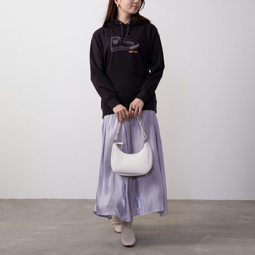 CONVERSE シューズラバープリント裏毛パーカー レディース商品画像-9
