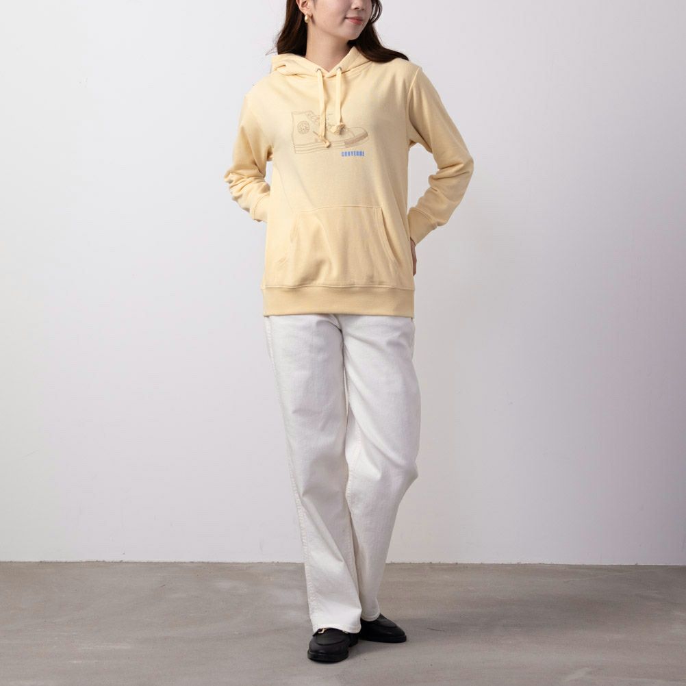 CONVERSE シューズラバープリント裏毛パーカー レディース商品画像-10