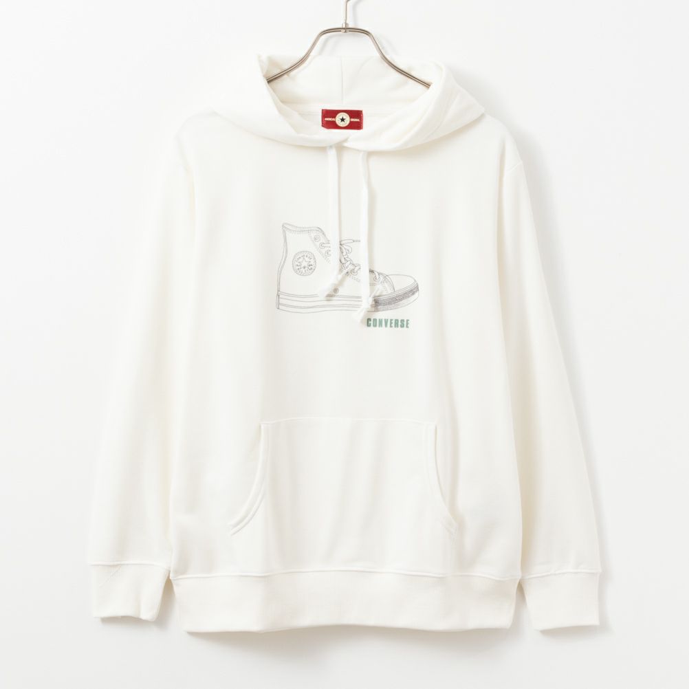 CONVERSE シューズラバープリント裏毛パーカー レディース商品画像-13