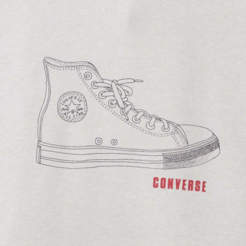 CONVERSE シューズラバープリント裏毛パーカー レディース