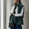 DISCUS フリーススタンドジップベスト レディース