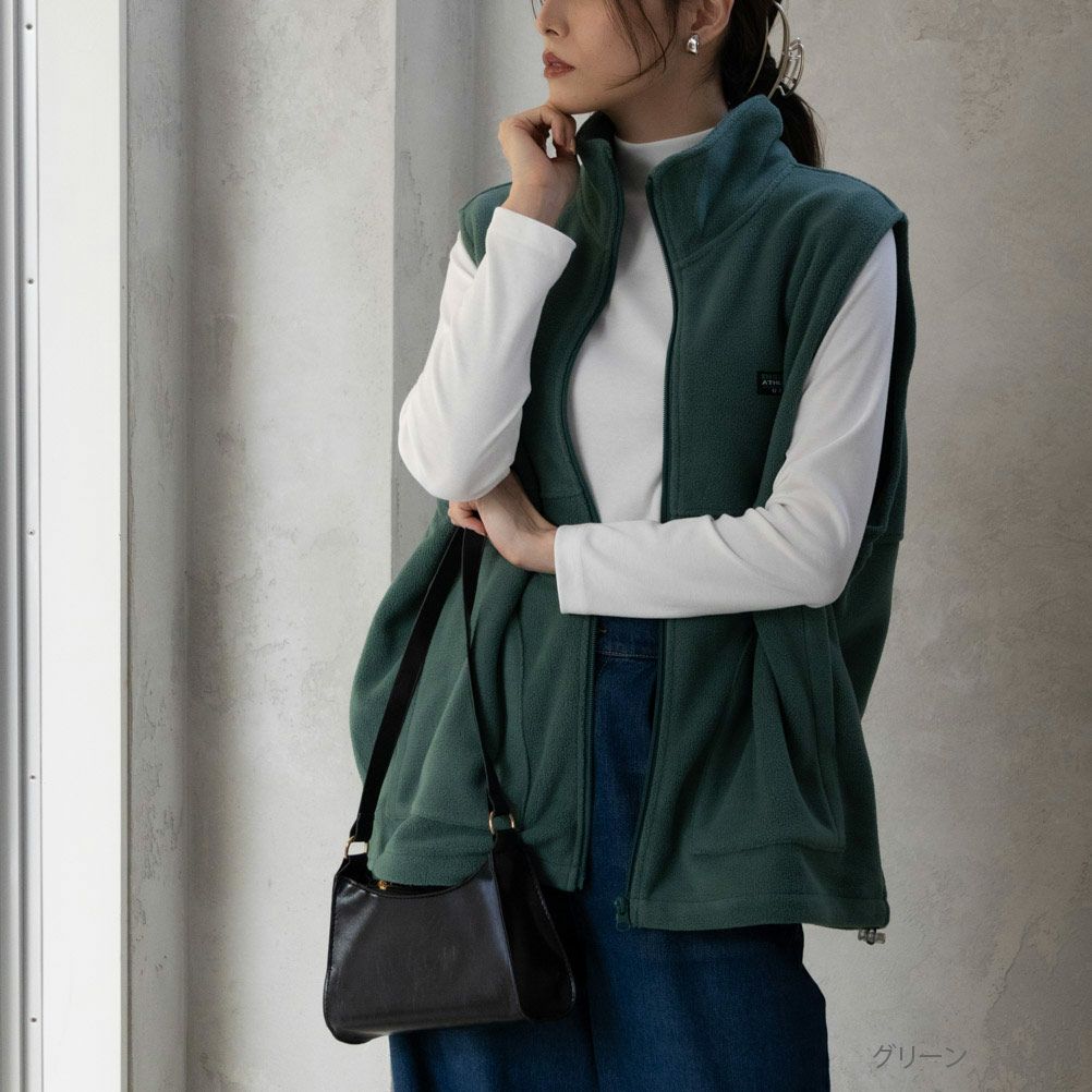 【オンラインストア限定】DISCUS フリーススタンドジップベスト レディース商品サムネイル-1