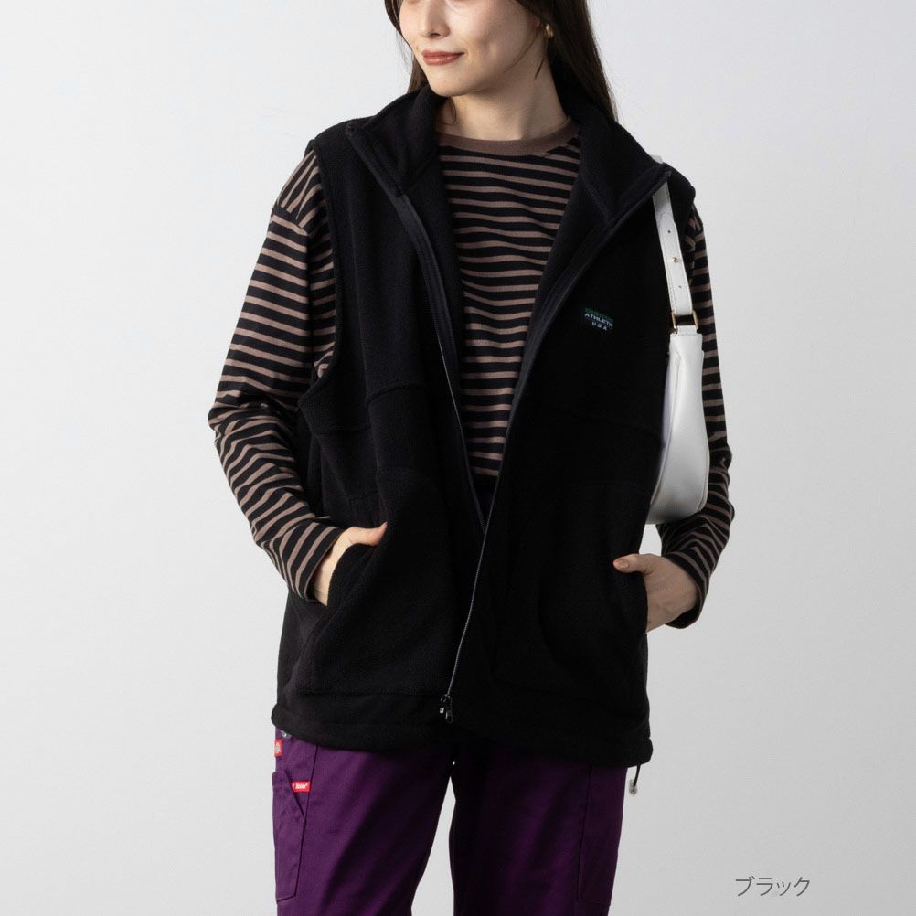 DISCUS フリーススタンドジップベスト レディース