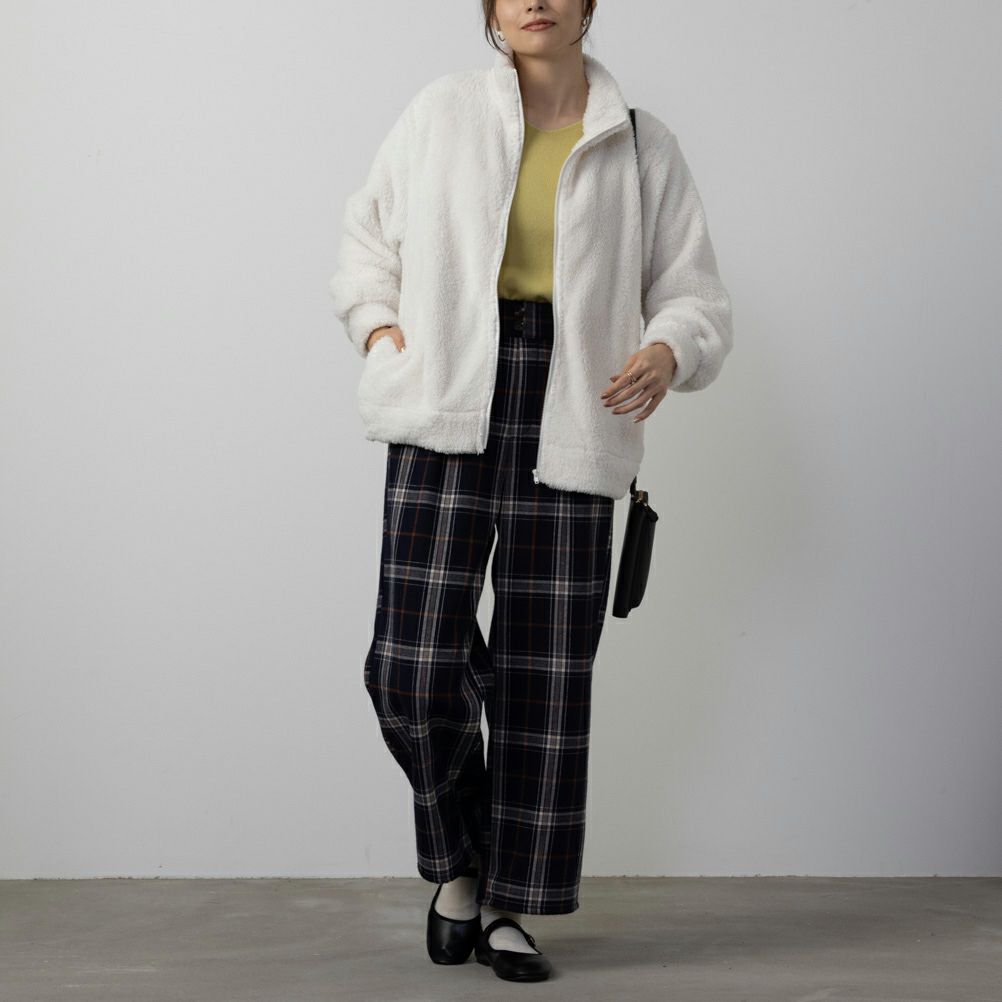 NAVY  温℃ ボアジップアップジャケット レディース商品画像-9
