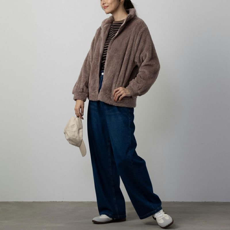 NAVY  温℃ ボアジップアップジャケット レディース商品画像-11