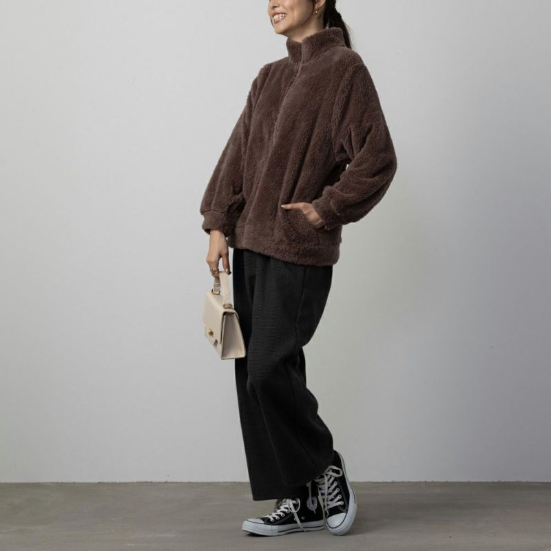 NAVY  温℃ ボアジップアップジャケット レディース商品画像-12