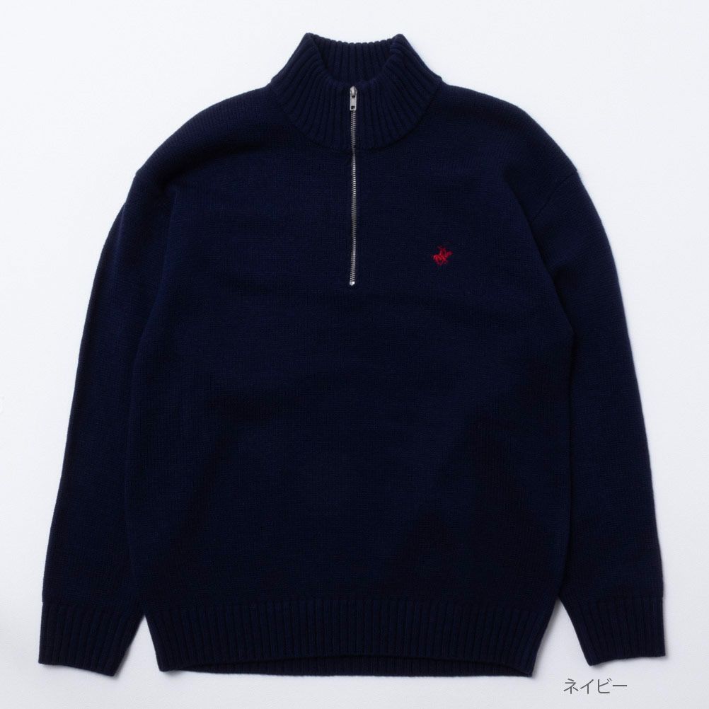 BEVERLY HILLS POLO CLUB ハーフジップアップセーター メンズ