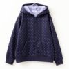NAVY 裏ボア総柄ジップアップパーカー キッズ