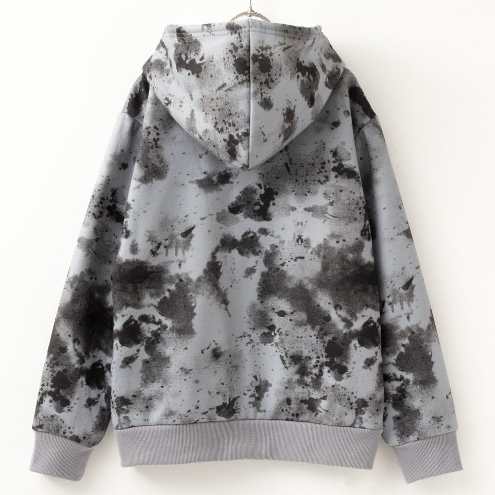 NAVY 裏ボア総柄ジップアップパーカー キッズ