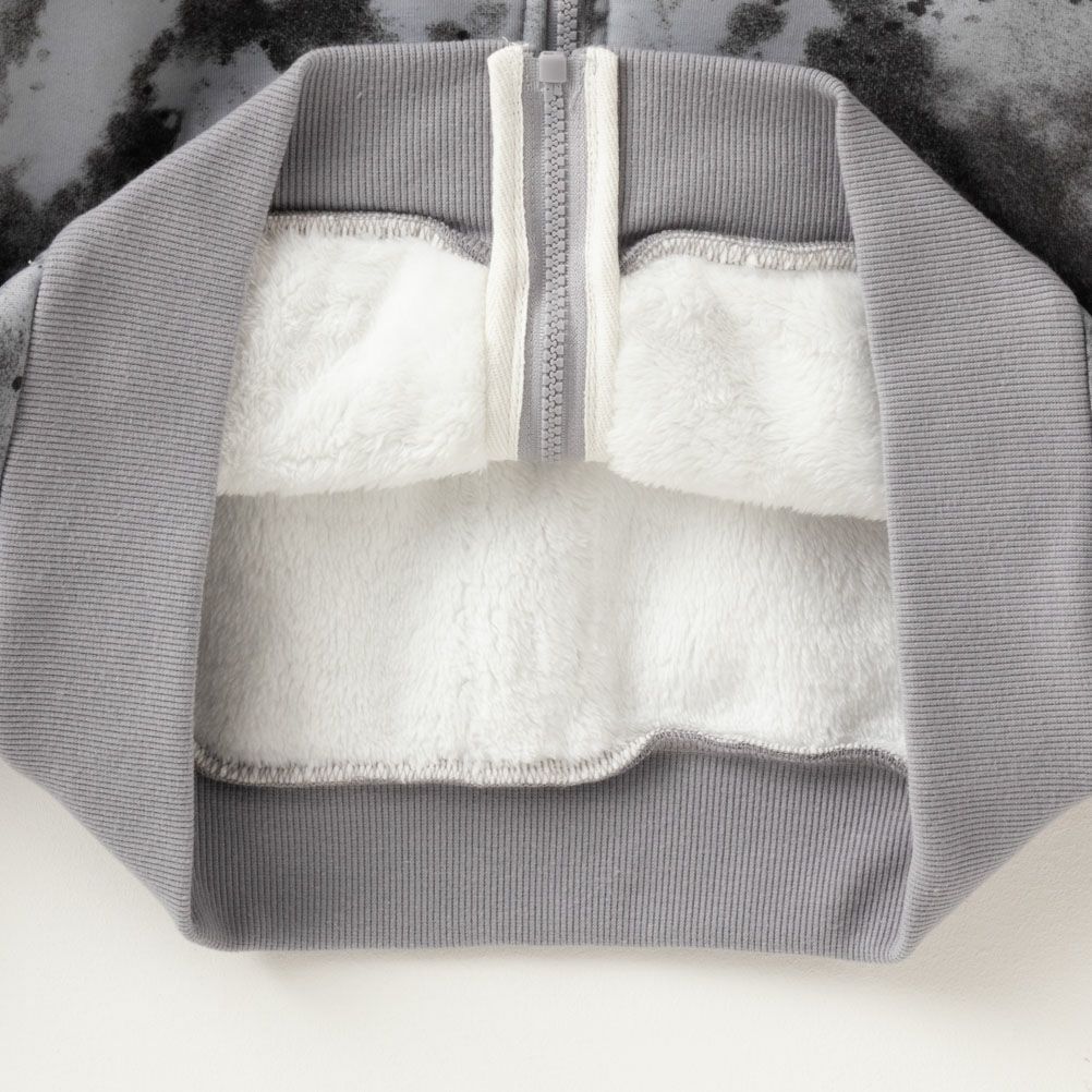 NAVY 温℃ 裏ボア総柄ジップアップパーカー キッズ商品サムネイル-9