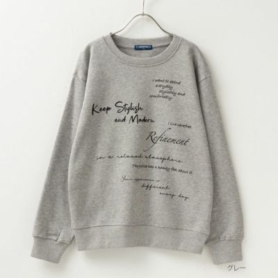 T-GRAPHICS  裏起毛メッセージトレーナー キッズ
