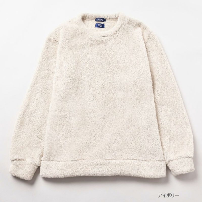 NAVY  サーモソーラー ボアクルーネック メンズ商品画像-1