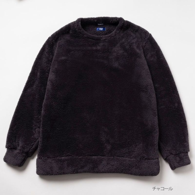 NAVY  サーモソーラー ボアクルーネック メンズ商品画像-2