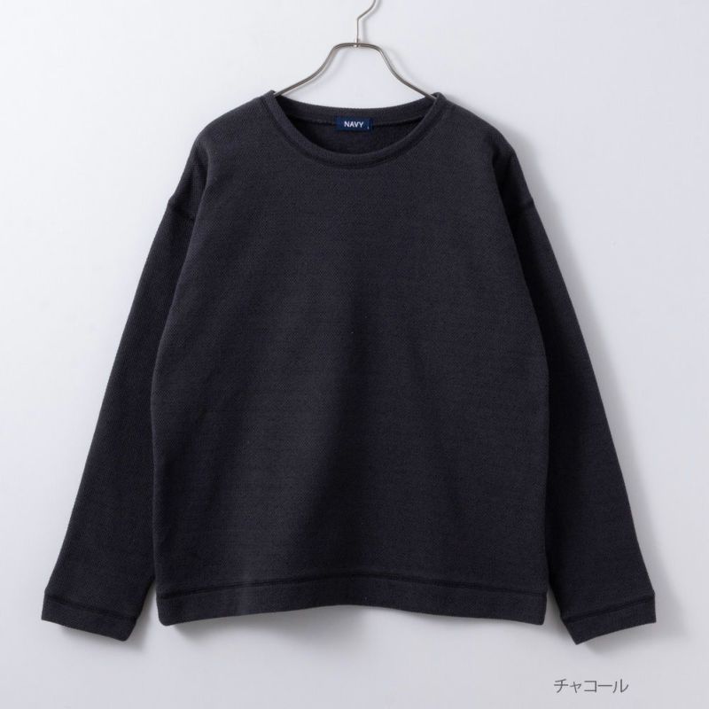 NAVY 温℃ 鹿の子クルーネックプルオーバー メンズ商品画像-2