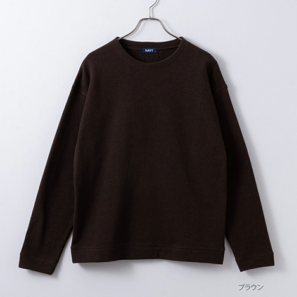 NAVY 温℃ 鹿の子クルーネックプルオーバー メンズ商品サムネイル-3