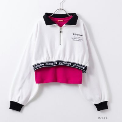 Simplify  ショート丈ハーフジップアップアンサンブル キッズ