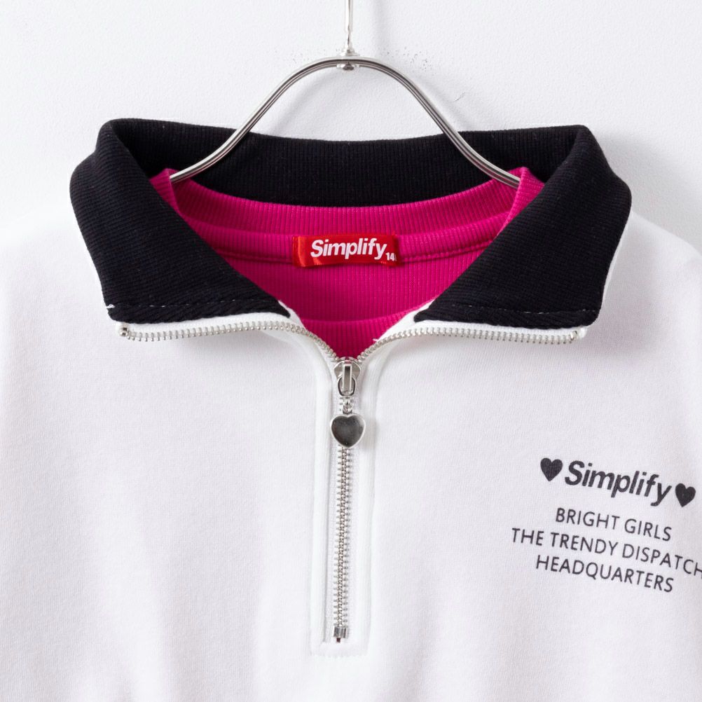 Simplify  ショート丈ハーフジップアップアンサンブル キッズ商品サムネイル-4