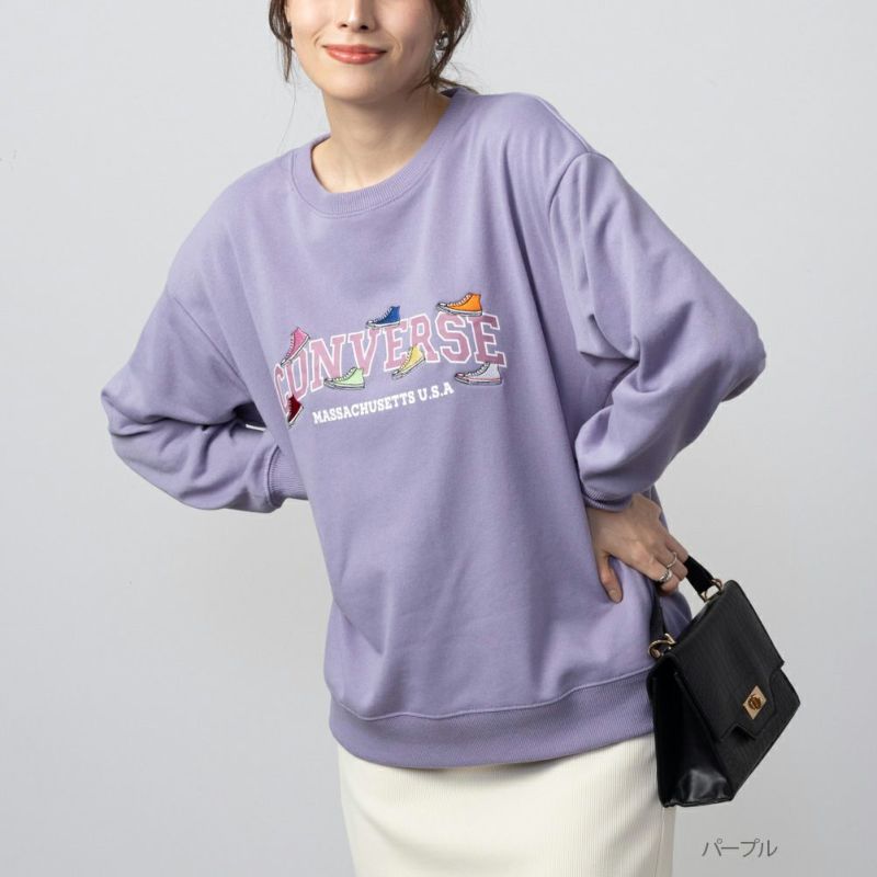 CONVERSE  裏毛シューズ刺繍トレーナー レディース商品画像-5