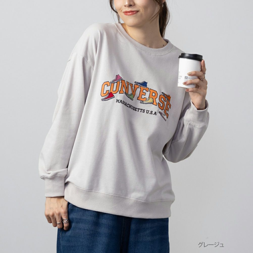 CONVERSE  裏毛シューズ刺繍トレーナー レディース商品サムネイル-6