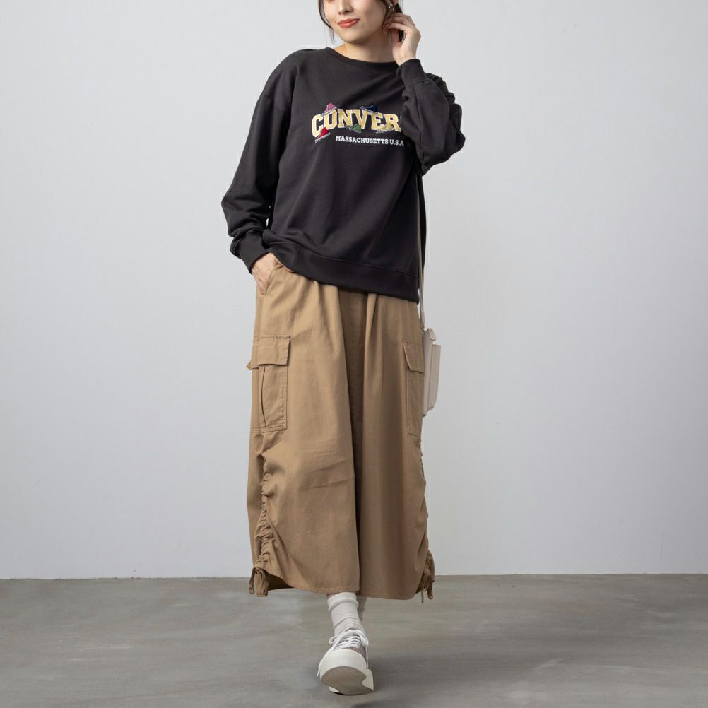 CONVERSE 裏毛シューズ刺繍トレーナー レディース